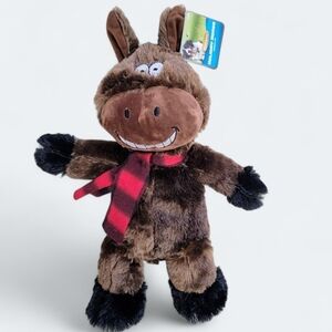 NEW Holiday Horse Retriever Squeaky Toy Plush Dog Toy